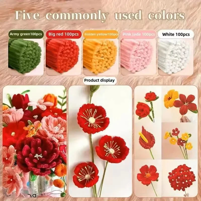 Buy The Best By Artsulli - Art is Long Life Short - Plush Stick 30cm Chenille Stems Twisting Bar Pipe Cleaners Craft stamen Kids Creative