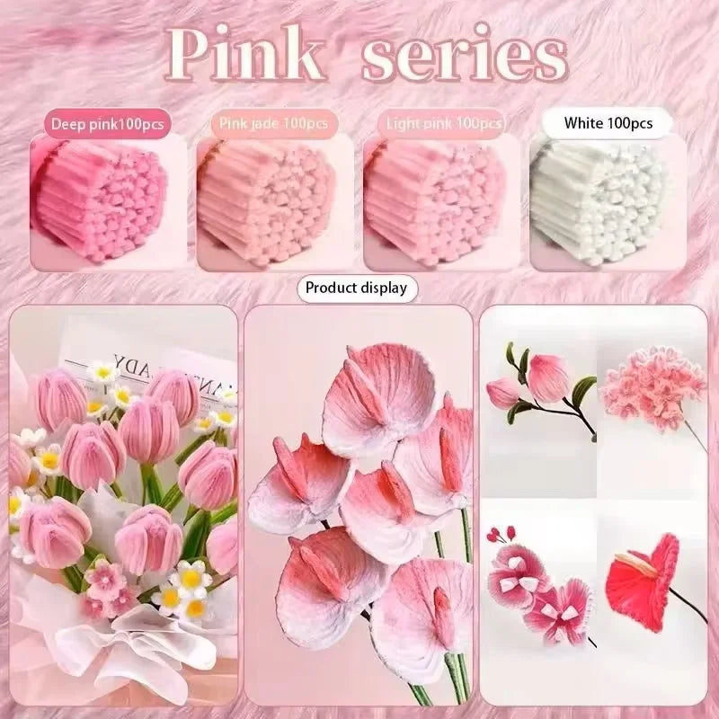 Buy The Best By Artsulli - Art is Long Life Short - Plush Stick 30cm Chenille Stems Twisting Bar Pipe Cleaners Craft stamen Kids Creative