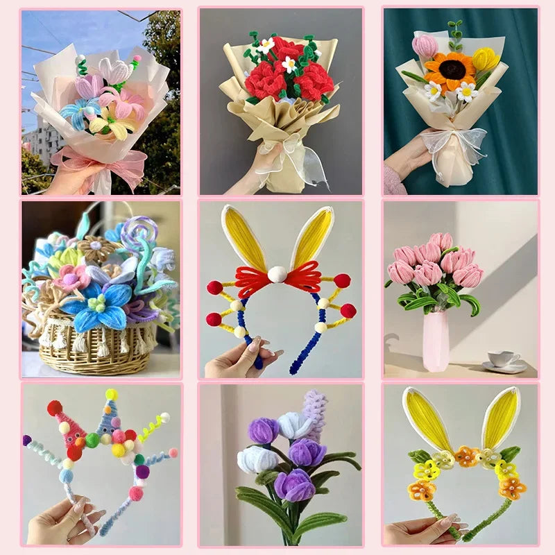 Buy The Best By Artsulli - Art is Long Life Short - Plush Stick 30cm Chenille Stems Twisting Bar Pipe Cleaners Craft stamen Kids Creative