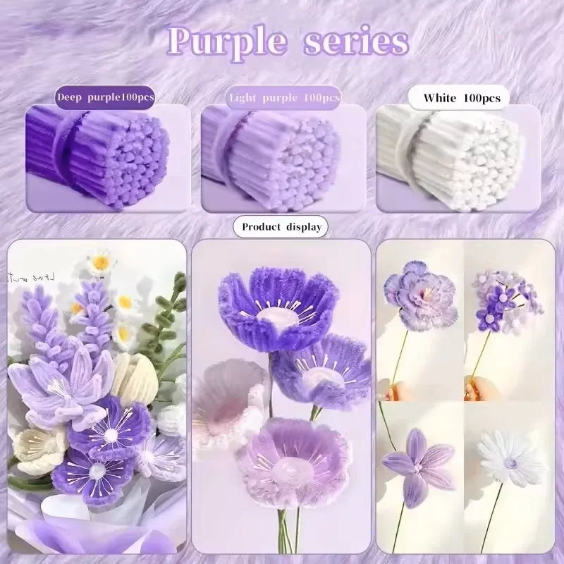 Buy The Best By Artsulli - Art is Long Life Short - Plush Stick 30cm Chenille Stems Twisting Bar Pipe Cleaners Craft stamen Kids Creative
