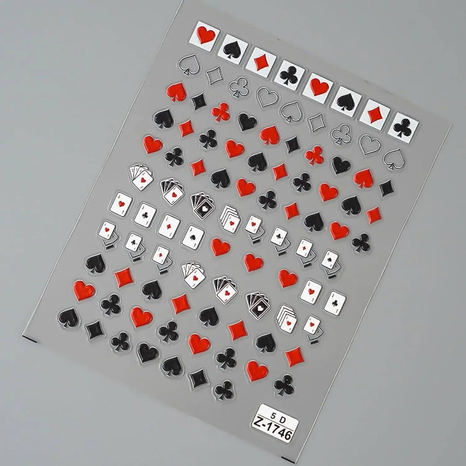 Buy The Best By Artsulli - Art is Long Life Short - Poker Nail Stickers 5D Embossed Playing Card Decoration DIY for Manicure Suit Design