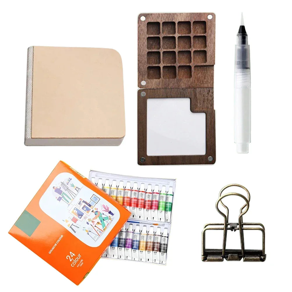 Buy The Best By Artsulli - Art is Long Life Short - Portable 8/15-color Watercolor Paint Box Set Mini Palette Packaging for Students Travel