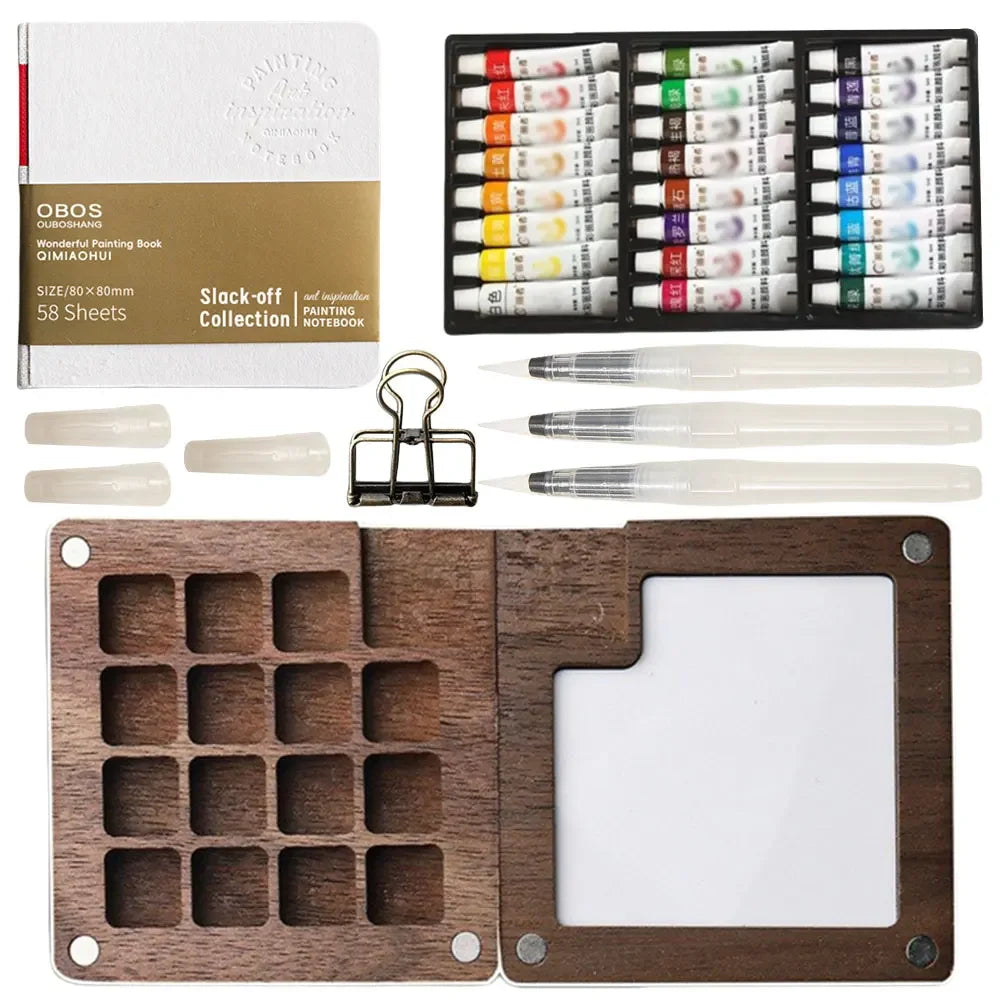 Buy The Best By Artsulli - Art is Long Life Short - Portable 8/15-color Watercolor Paint Box Set Mini Palette Packaging for Students Travel