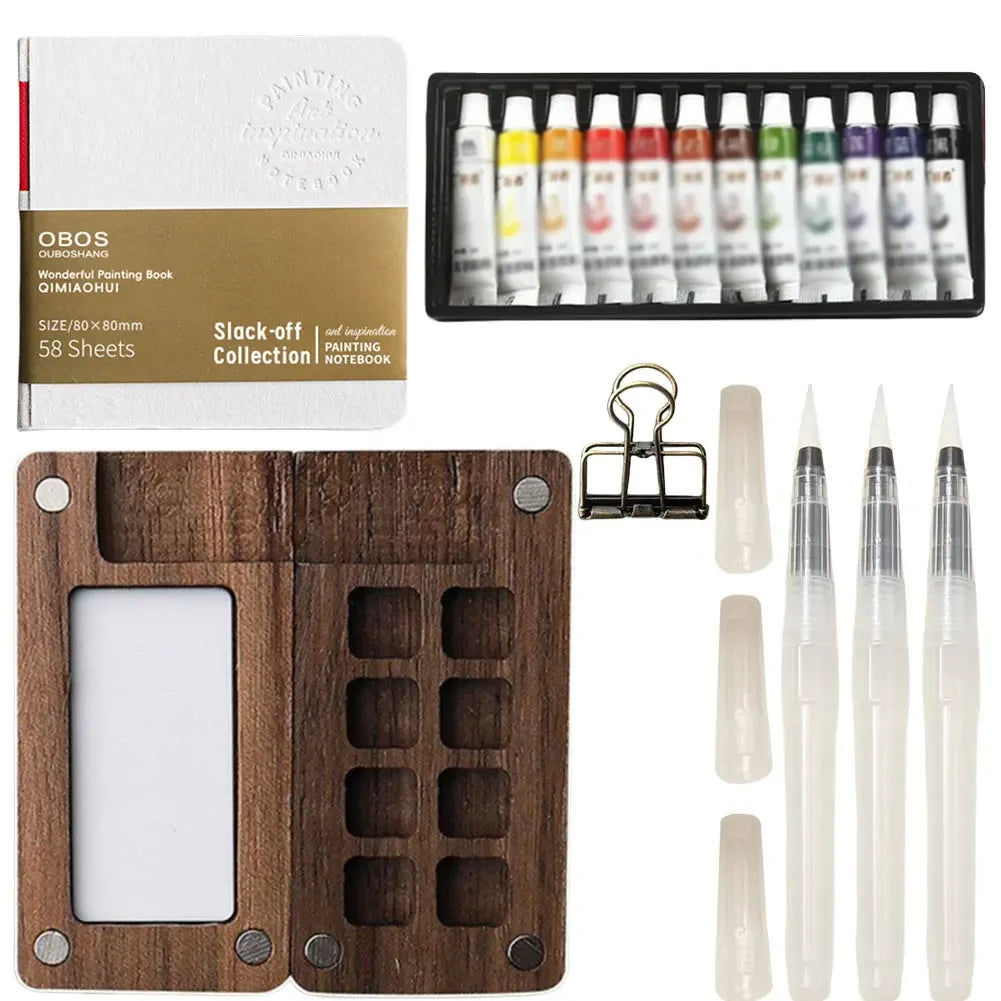 Buy The Best By Artsulli - Art is Long Life Short - Portable 8/15-color Watercolor Paint Box Set Mini Palette Packaging for Students Travel