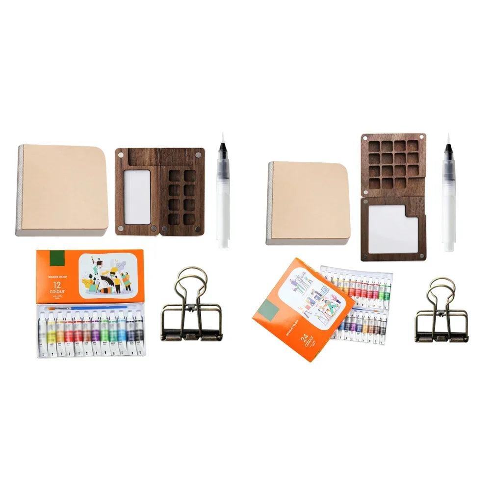 Buy The Best By Artsulli - Art is Long Life Short - Portable 8/15-color Watercolor Paint Box Set Mini Palette Packaging for Students Travel