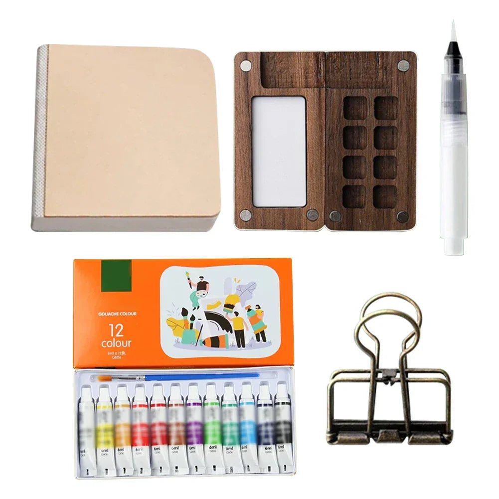 Buy The Best By Artsulli - Art is Long Life Short - Portable 8/15-color Watercolor Paint Box Set Mini Palette Packaging for Students Travel