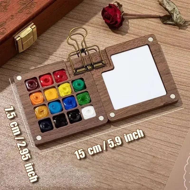 Buy The Best By Artsulli - Art is Long Life Short - Portable Watercolor Set Travel Palette Sketchbook Brush Pens Binder Clips for Artists