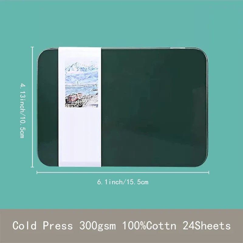 Buy The Best By Artsulli - Art is Long Life Short - Potentate Watercolor Book Artist-grade Cotton A6 Rough-grained Paper 300g Postcard Tin