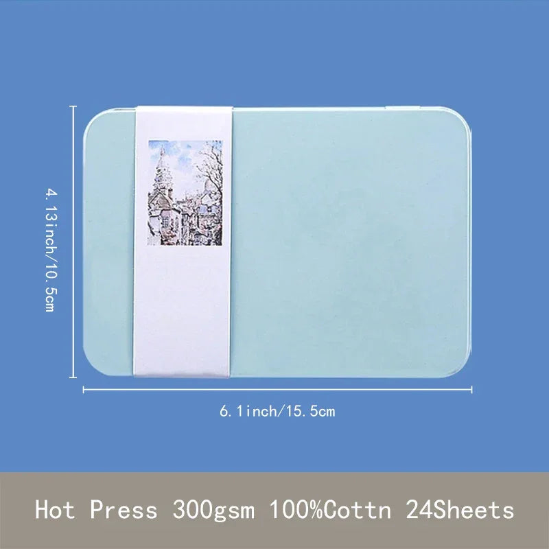 Buy The Best By Artsulli - Art is Long Life Short - Potentate Watercolor Book Artist-grade Cotton A6 Rough-grained Paper 300g Postcard Tin