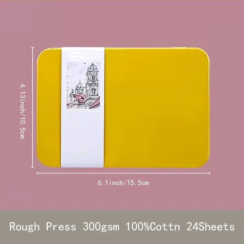 Buy The Best By Artsulli - Art is Long Life Short - Potentate Watercolor Book Artist-grade Cotton A6 Rough-grained Paper 300g Postcard Tin