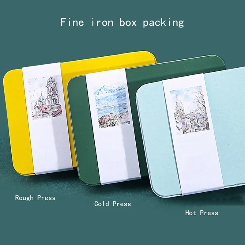 Buy The Best By Artsulli - Art is Long Life Short - Potentate Watercolor Book Artist-grade Cotton A6 Rough-grained Paper 300g Postcard Tin