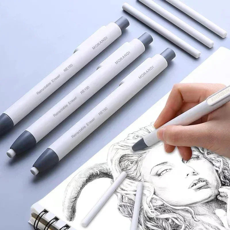 Buy The Best By Artsulli - Art is Long Life Short - Press Eraser Pen with Replaceable Core Retractable and Pushable for Students Children