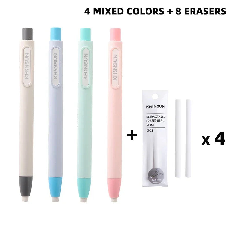 Buy The Best By Artsulli - Art is Long Life Short - Press Eraser Pen with Replaceable Core Retractable and Pushable for Students Children