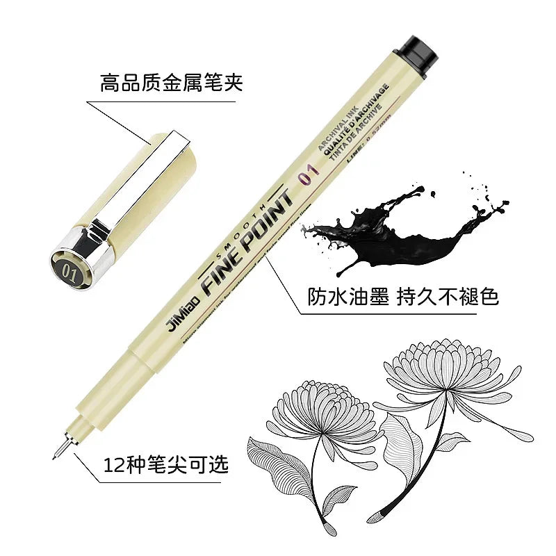 Buy The Best By Artsulli - Art is Long Life Short - Professional 6/12pc Manga Marker Set Fine Line Sketch Pens for Drawing Illustration &
