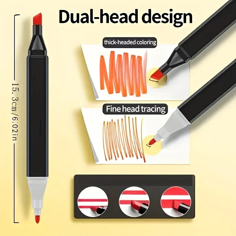 Buy The Best By Artsulli - Art is Long Life Short - Professional Permanent Sketch Markers – Colored Dual-Head Set for Illustrations &