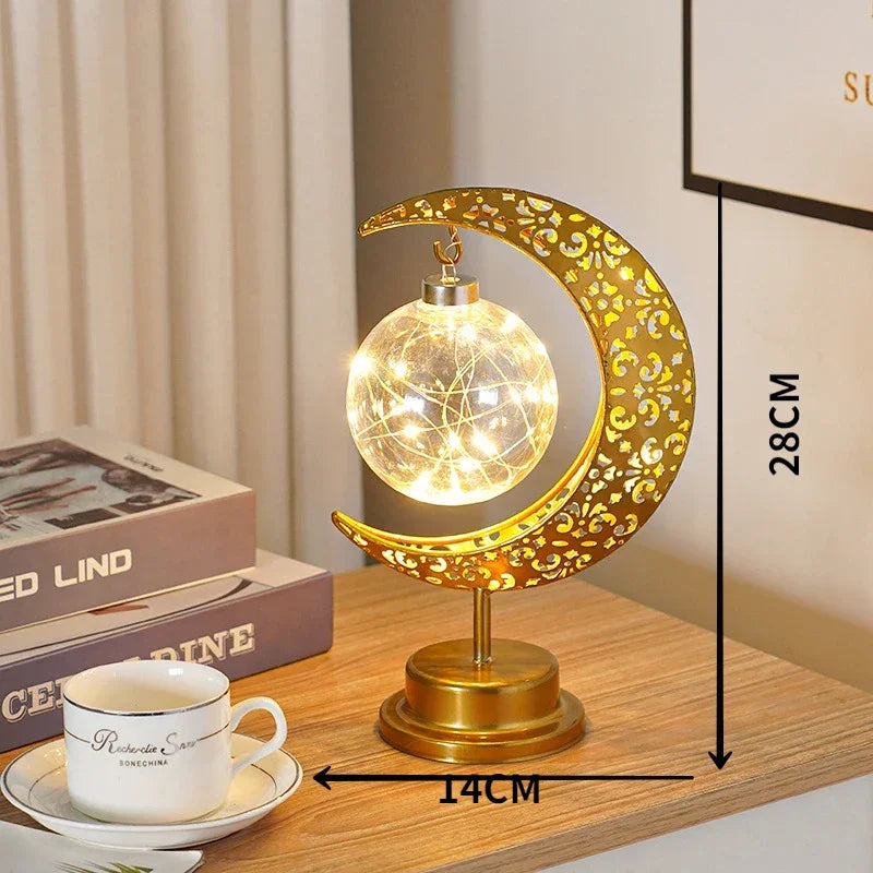 Buy The Best By Artsulli - Art is Long Life Short - Ramadan Iron Moon LED Lights Eid Mubarak Decoration Kareem Party Hanging Star Light