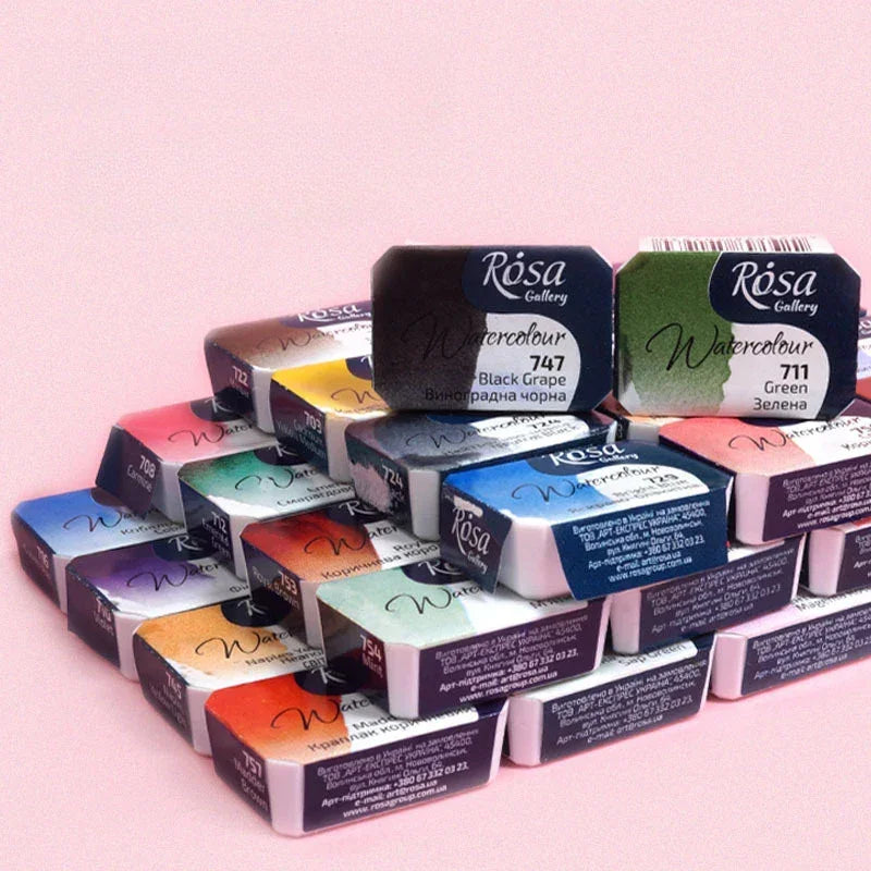 Buy The Best By Artsulli - Art is Long Life Short - ROSA Artist-grade Solid Watercolor Paint Full Block 2.5ML Monochrome Self-selected