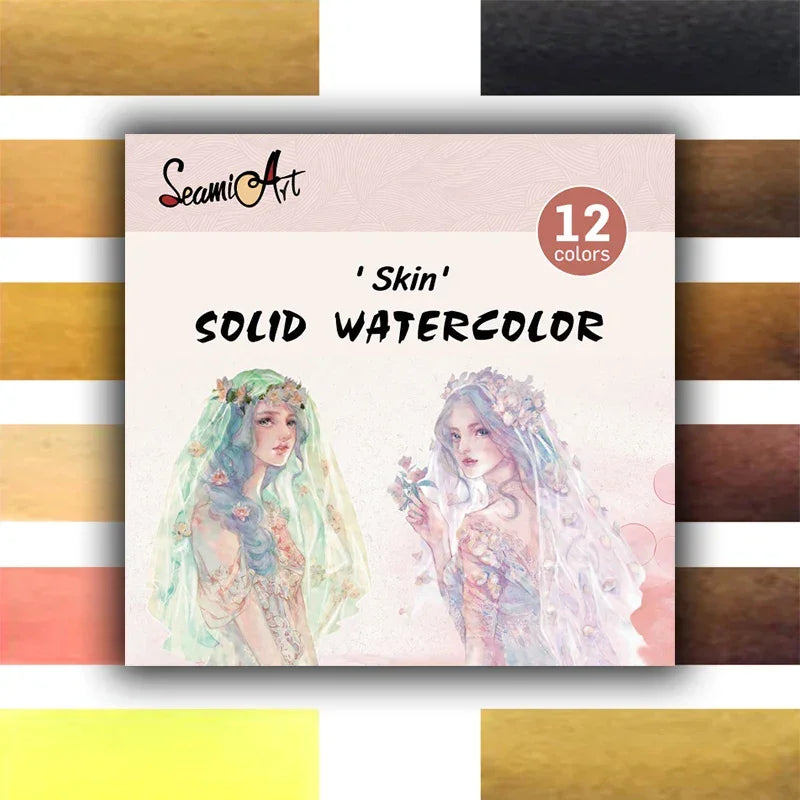 Buy The Best By Artsulli - Art is Long Life Short - SeamiArt 12Color Skin/Ocean/Candy/Morandi Solid Watercolor Set Simple Package