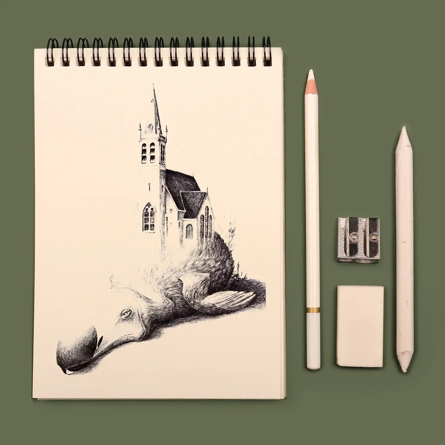 Buy The Best By Artsulli - Art is Long Life Short - SeamiArt 3Pcs White Soft/Medium/Hard Charcoal Pencil for Sketch Carbon Pen Tools Office