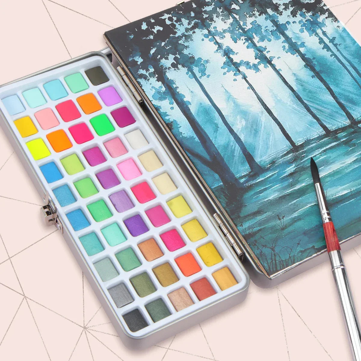 Buy The Best By Artsulli - Art is Long Life Short - Seamiart 50/72/90/100 Color Solid Watercolor Paint Set Basic Neone Glitter Pigments