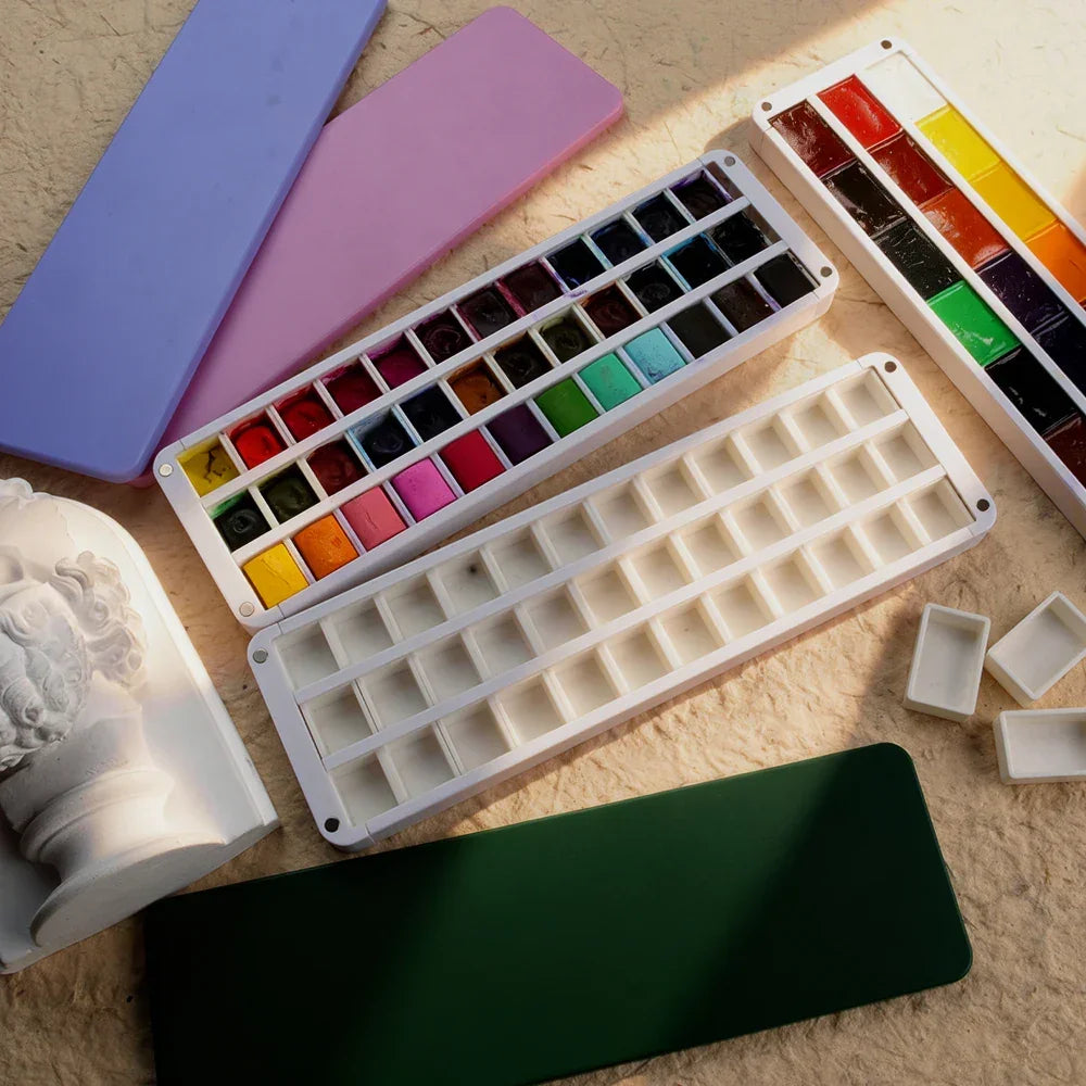 Buy The Best By Artsulli - Art is Long Life Short - SeamiArt Jenga Watercolor Case Painting Box For Half Full Pans Gouache Acrylic