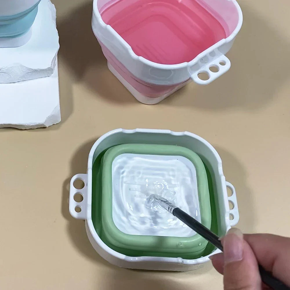 Buy The Best By Artsulli - Art is Long Life Short - SeamiArt Morandi Folding Mini Paint Bucket with Brush Pen Holding for Brushes Cleaner