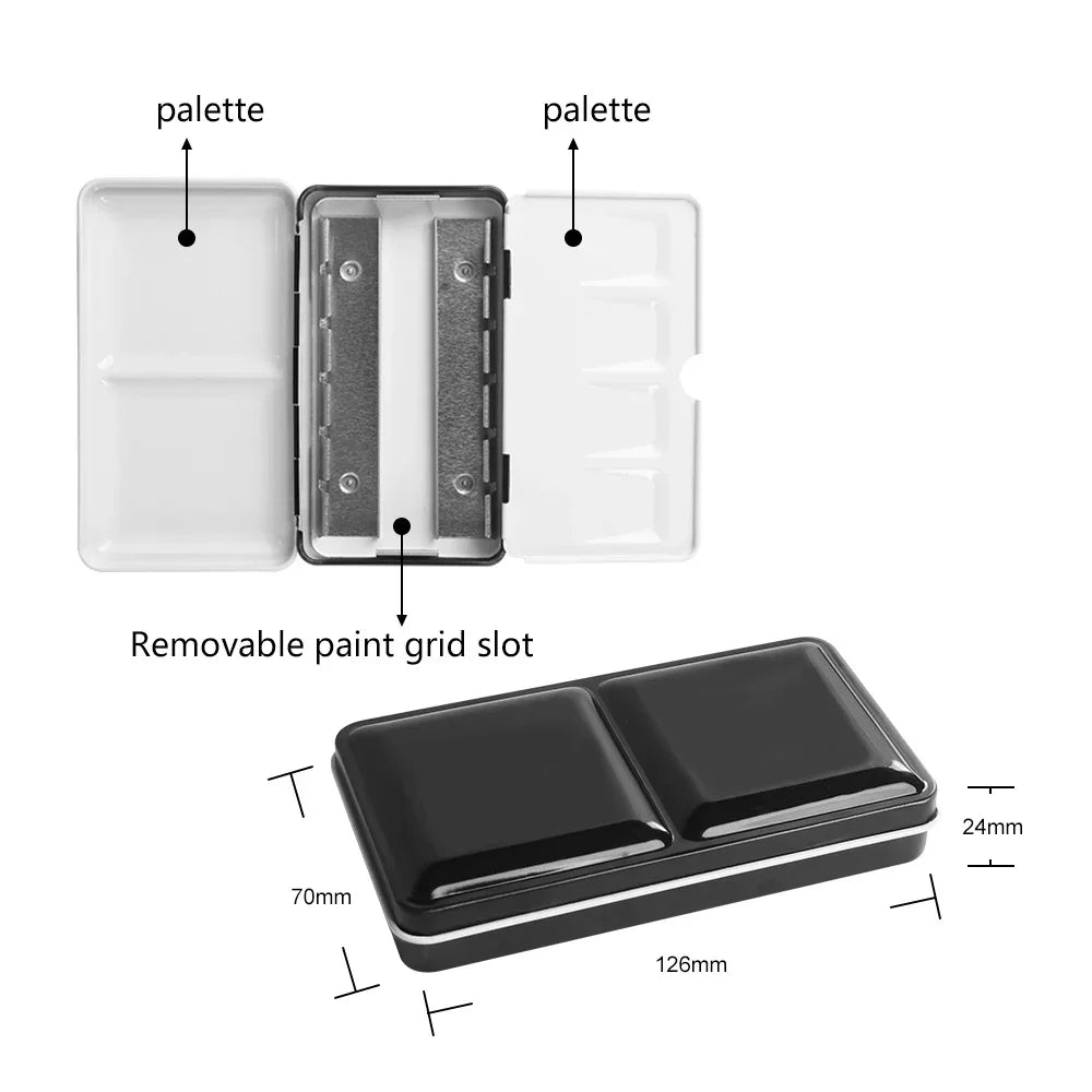 Buy The Best By Artsulli - Art is Long Life Short - SeamiArt Portable Metal Foldable Painting Box for Watercolor Subpackage Half Pans Solid