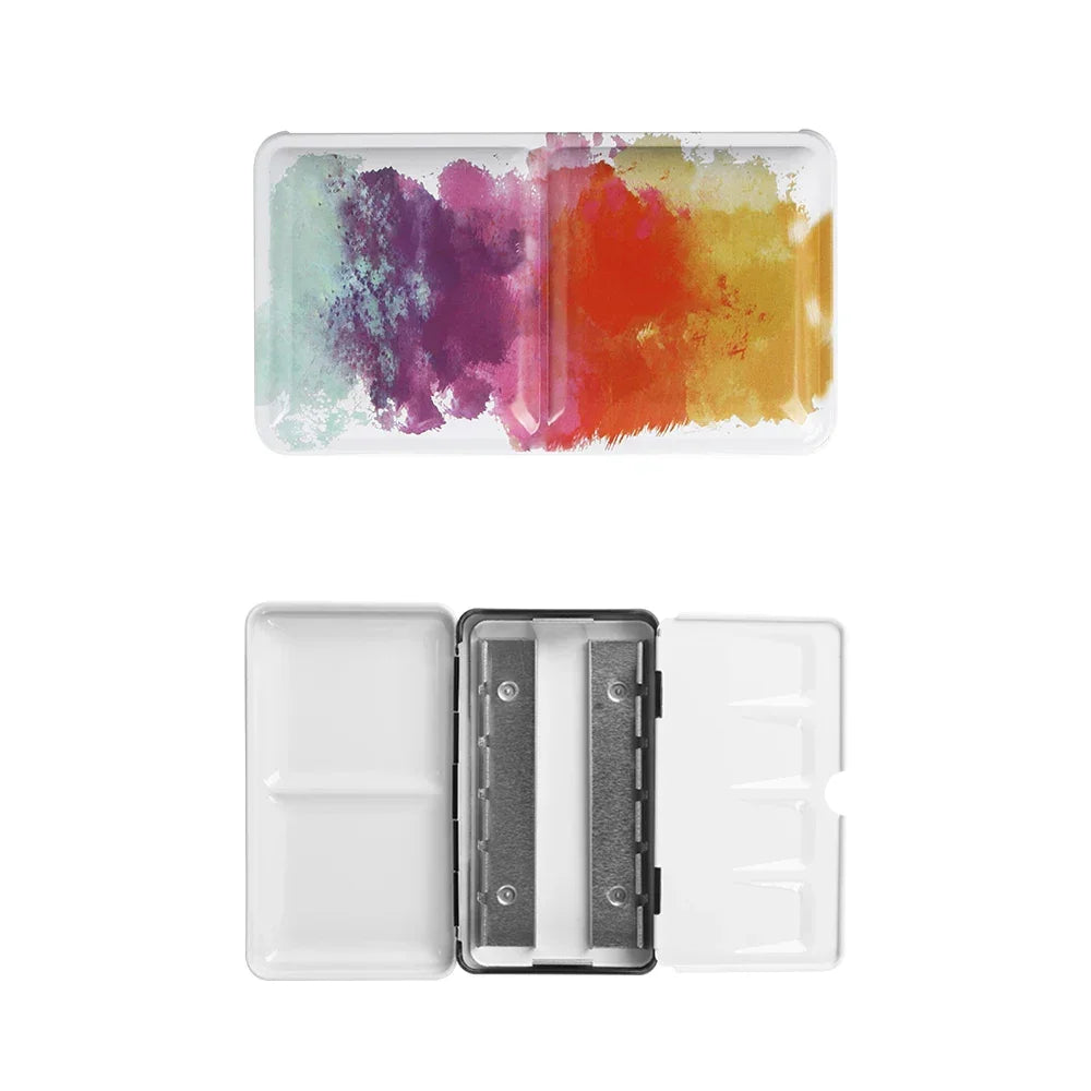Buy The Best By Artsulli - Art is Long Life Short - SeamiArt Portable Metal Foldable Painting Box for Watercolor Subpackage Half Pans Solid