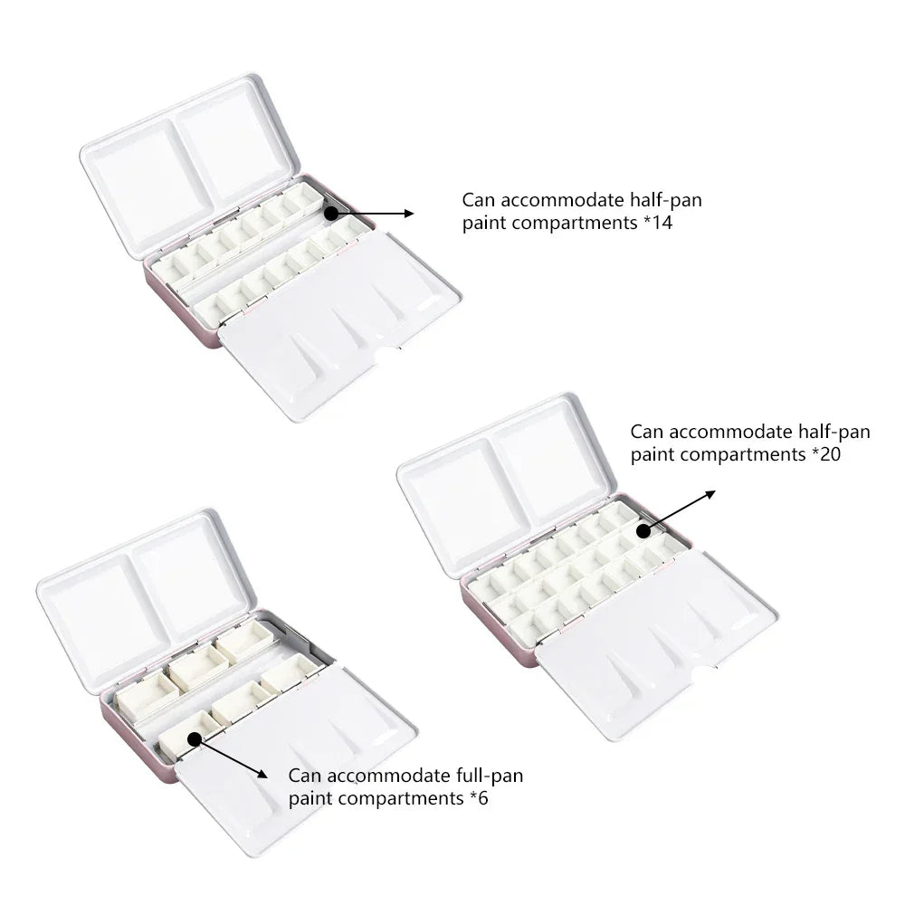 Buy The Best By Artsulli - Art is Long Life Short - SeamiArt Portable Metal Foldable Painting Box for Watercolor Subpackage Half Pans Solid