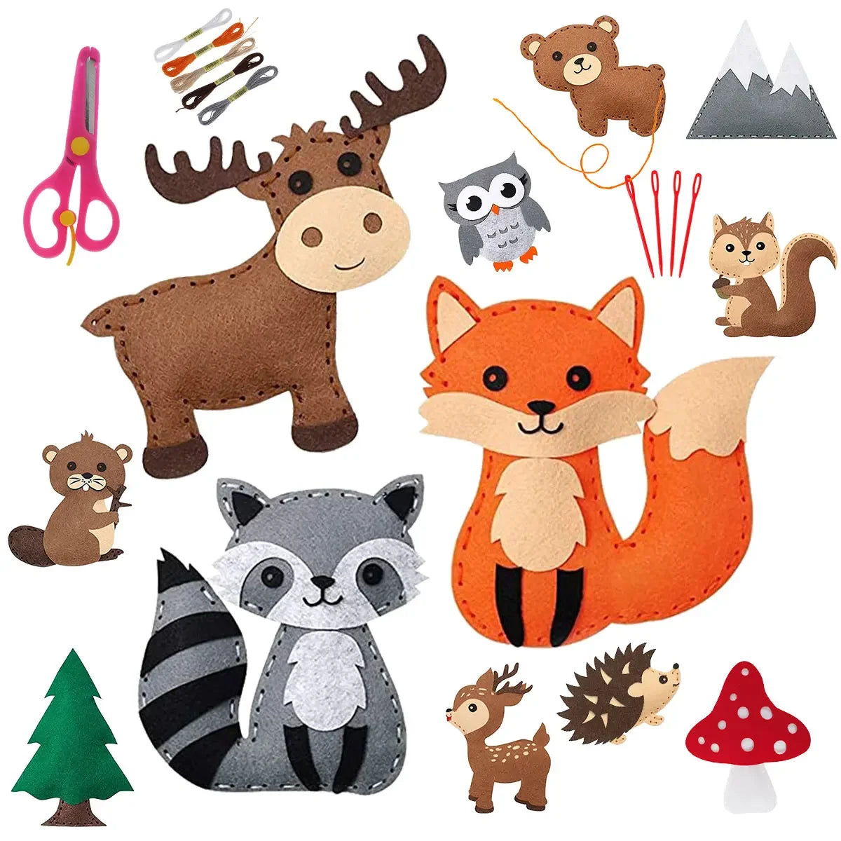 Buy The Best By Artsulli - Art is Long Life Short - Sewing Crafts Kits Forest Creatures DIY Felt Plush Animals for Beginner Kids