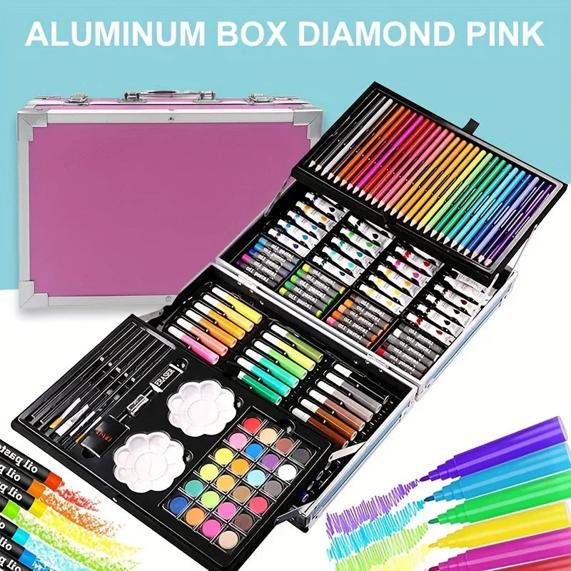 Buy The Best By Artsulli - Art is Long Life Short - Supplies 145 Pack Painting Drawing Kit Deluxe Double Layers Set Crafts Colored Pencils