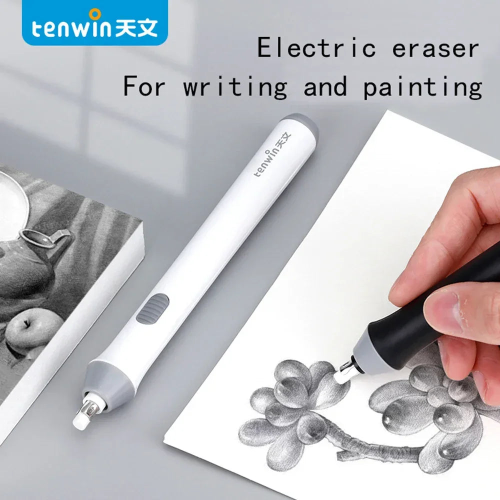 Buy The Best By Artsulli - Art is Long Life Short - Tenwin Adjustable Electric Rubber Eraser with Refills Battery Power for Sketch Drawing
