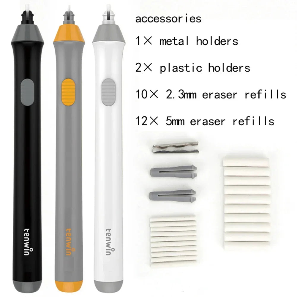 Buy The Best By Artsulli - Art is Long Life Short - Tenwin Adjustable Electric Rubber Eraser with Refills Battery Power for Sketch Drawing
