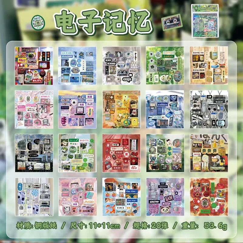 Buy The Best By Artsulli - Art is Long Life Short - TIANZI 20 Sheets PET Die cut Stickers book Retro Cartoon Decorative handmade