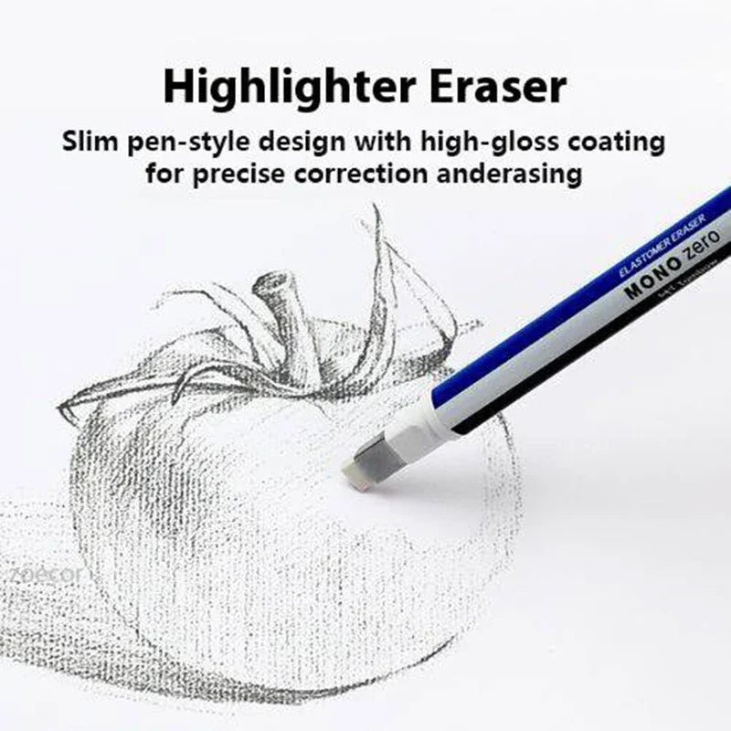 Buy The Best By Artsulli - Art is Long Life Short - Tombow Precision Refillable Eraser Pen for Artists Japanese Metal Tip 50mm Hard Core