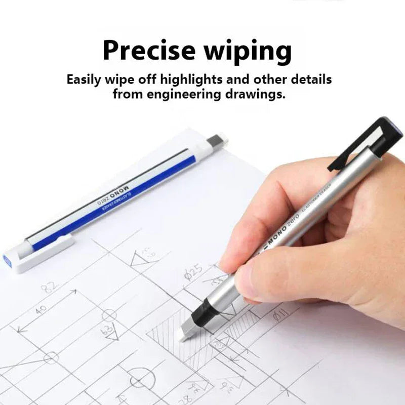Buy The Best By Artsulli - Art is Long Life Short - Tombow Precision Refillable Eraser Pen for Artists Japanese Metal Tip 50mm Hard Core