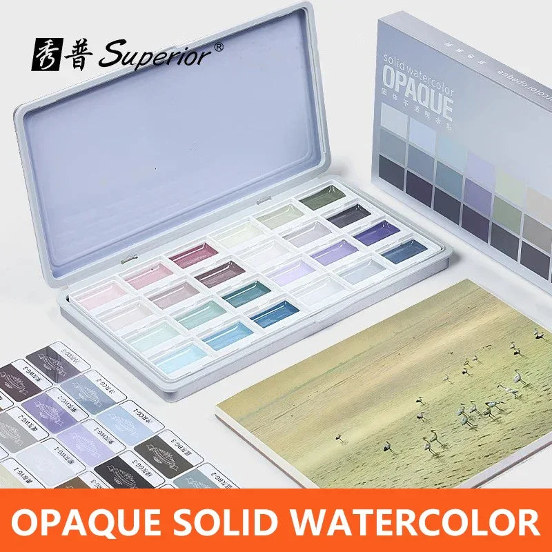Buy The Best By Artsulli - Art is Long Life Short - Transparent Watercolor Semi-Dry Solid Paints Set for Beginners Student Supplies