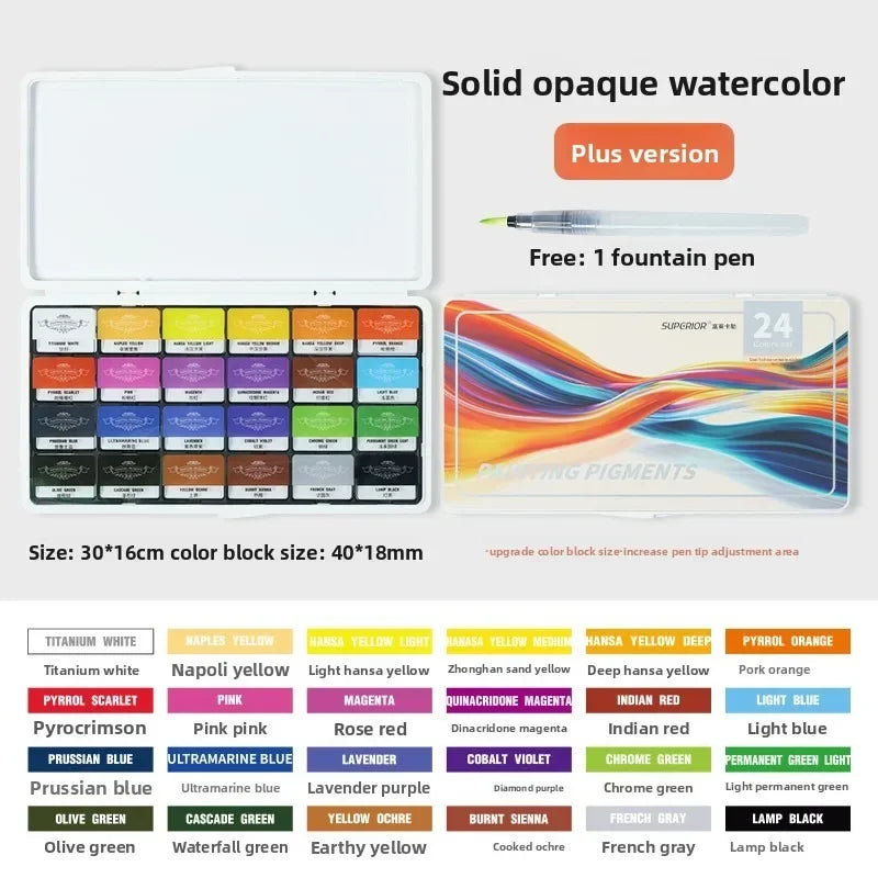 Buy The Best By Artsulli - Art is Long Life Short - Transparent Watercolor Semi-Dry Solid Paints Set for Beginners Student Supplies