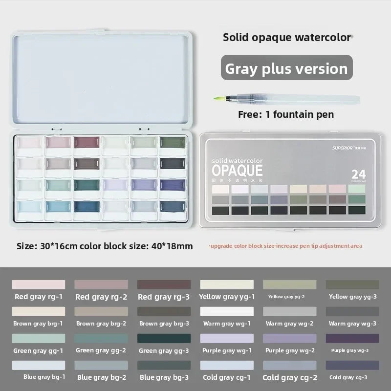 Buy The Best By Artsulli - Art is Long Life Short - Transparent Watercolor Semi-Dry Solid Paints Set for Beginners Student Supplies