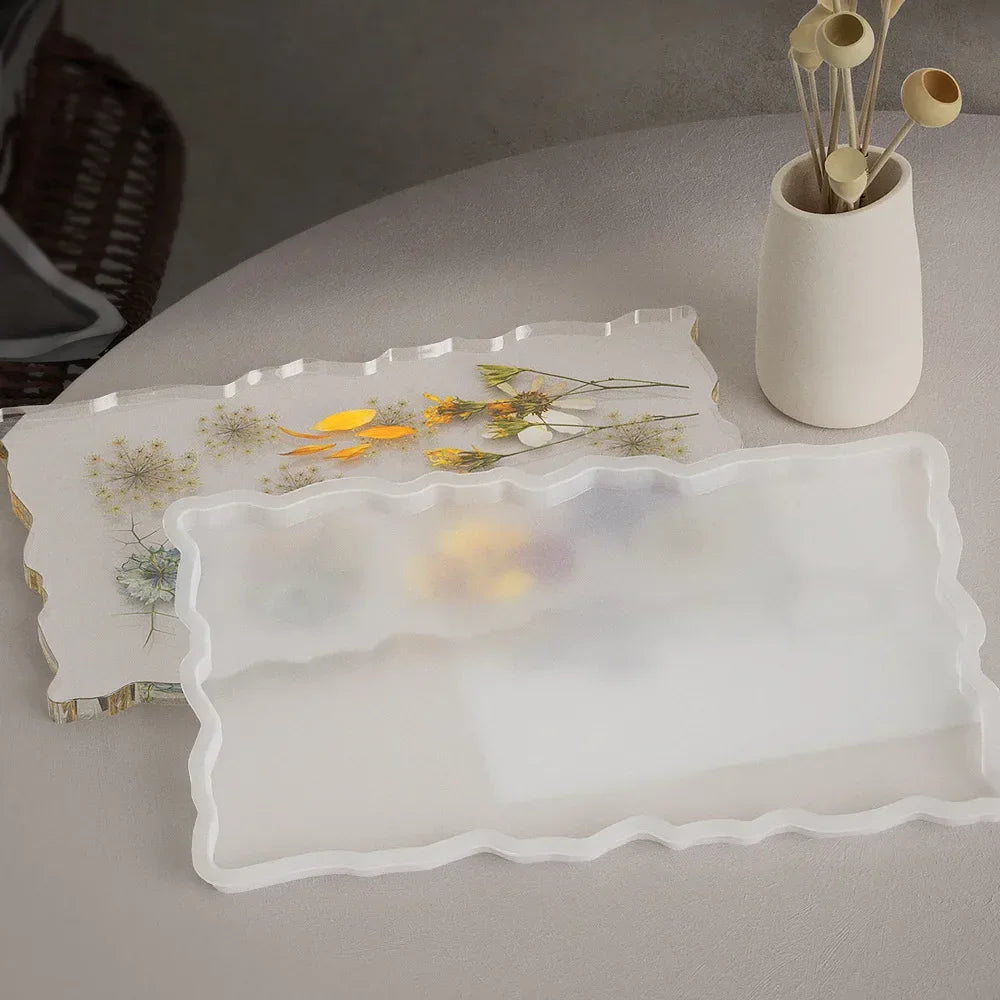 Buy The Best By Artsulli - Art is Long Life Short - Tray Epoxy Resin Silicone Mold DIY Large Rectangle Tea Plate Coaster For Home