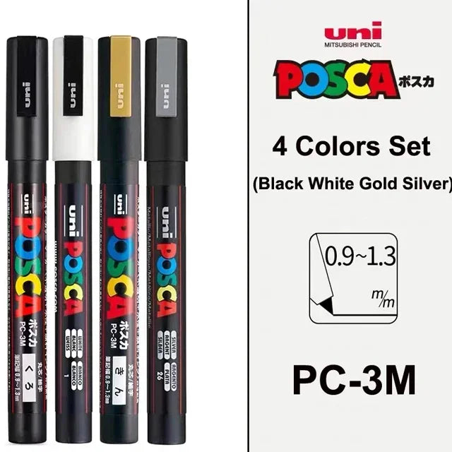 Buy The Best By Artsulli - Art is Long Life Short - UNI POSCA Markers Set PC-1M/3M/5M Permanent Acrylic Paint Pen Quick Dry Graffiti