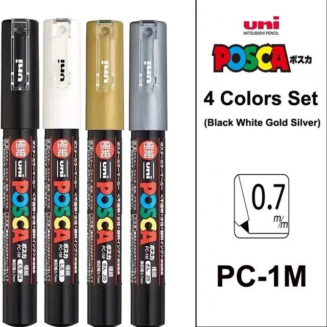 Buy The Best By Artsulli - Art is Long Life Short - UNI POSCA Markers Set PC-1M/3M/5M Permanent Acrylic Paint Pen Quick Dry Graffiti