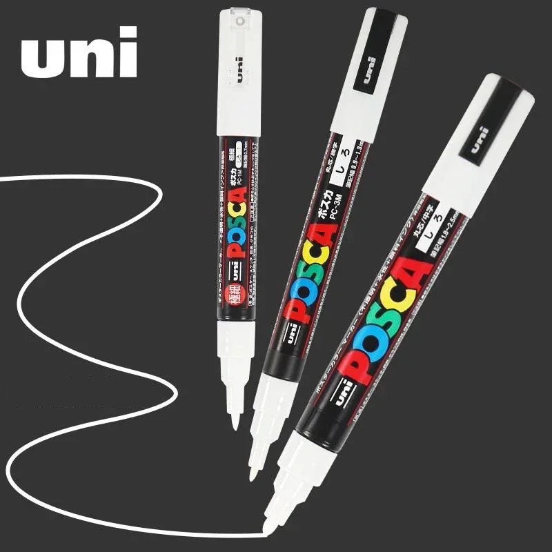 Buy The Best By Artsulli - Art is Long Life Short - Uni Posca White Markers,Acrylic Waterproof permanente Paint Pen PC-1M 3M 5M POP Poster