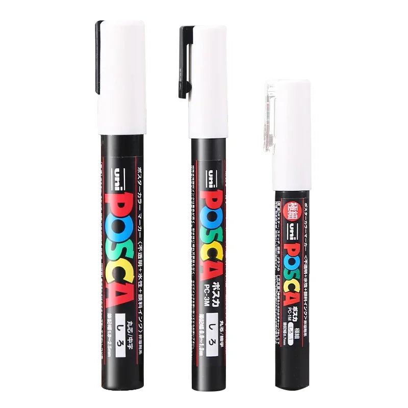 Buy The Best By Artsulli - Art is Long Life Short - Uni Posca White Markers,Acrylic Waterproof permanente Paint Pen PC-1M 3M 5M POP Poster