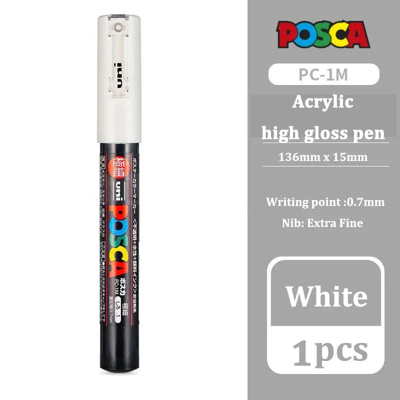 Buy The Best By Artsulli - Art is Long Life Short - Uni Posca White Markers,Acrylic Waterproof permanente Paint Pen PC-1M 3M 5M POP Poster