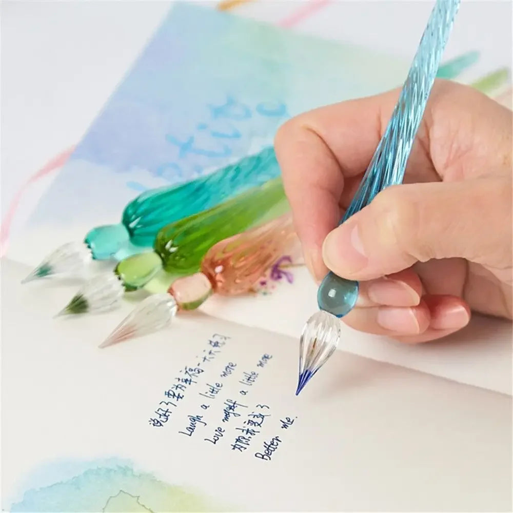 Buy The Best By Artsulli - Art is Long Life Short - Vintage Glass Dip Dipping Pen Painting Supplies Reusable Filling Ink Signature