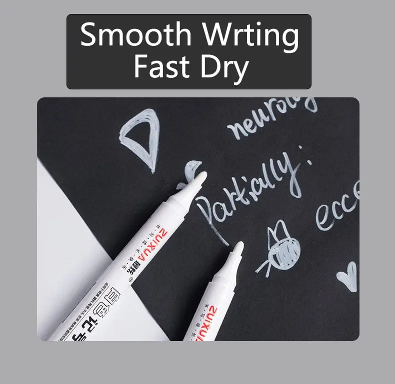 Buy The Best By Artsulli - Art is Long Life Short - White Marker Pens set Oily Waterproof Gel Pen DIY Graffiti Sketching Stationery Writing