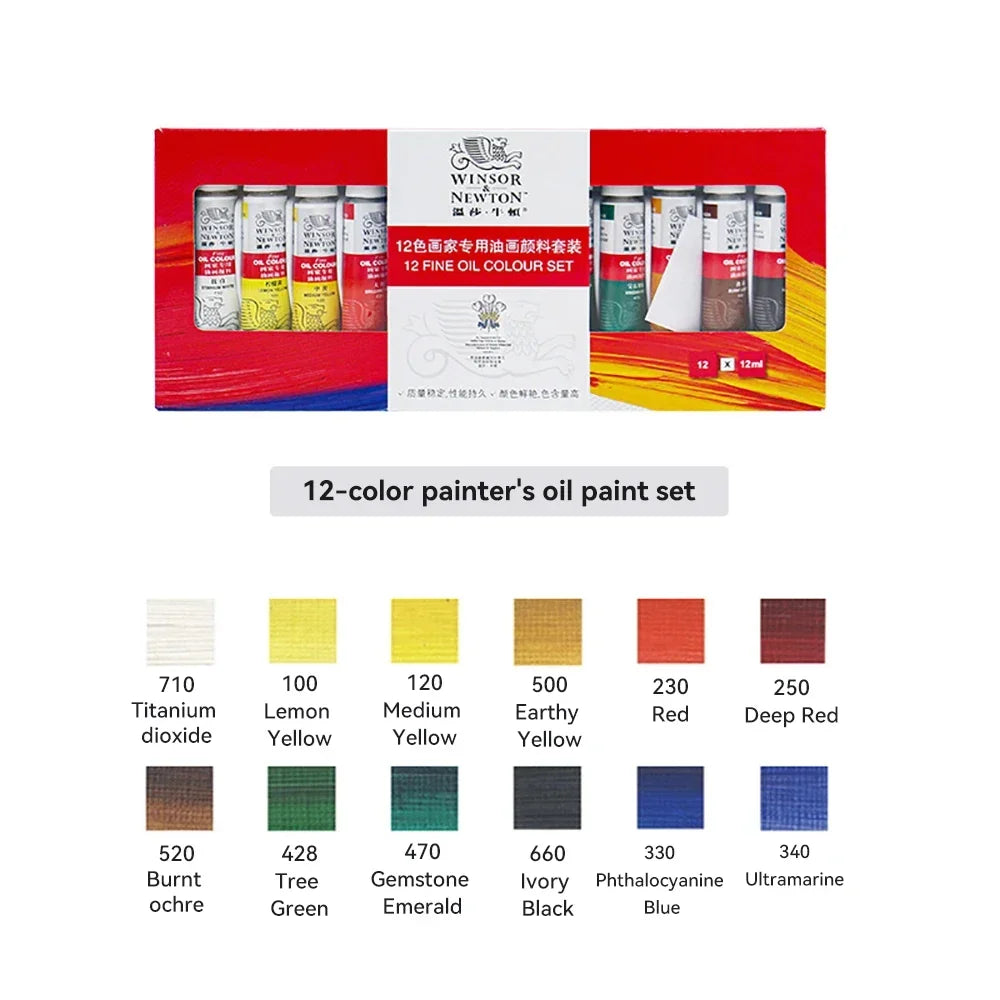Buy The Best By Artsulli - Art is Long Life Short - Winsor & Newton 12/18/24 Colors Oil Paints Set Professional Color 12ml Tube Graffiti