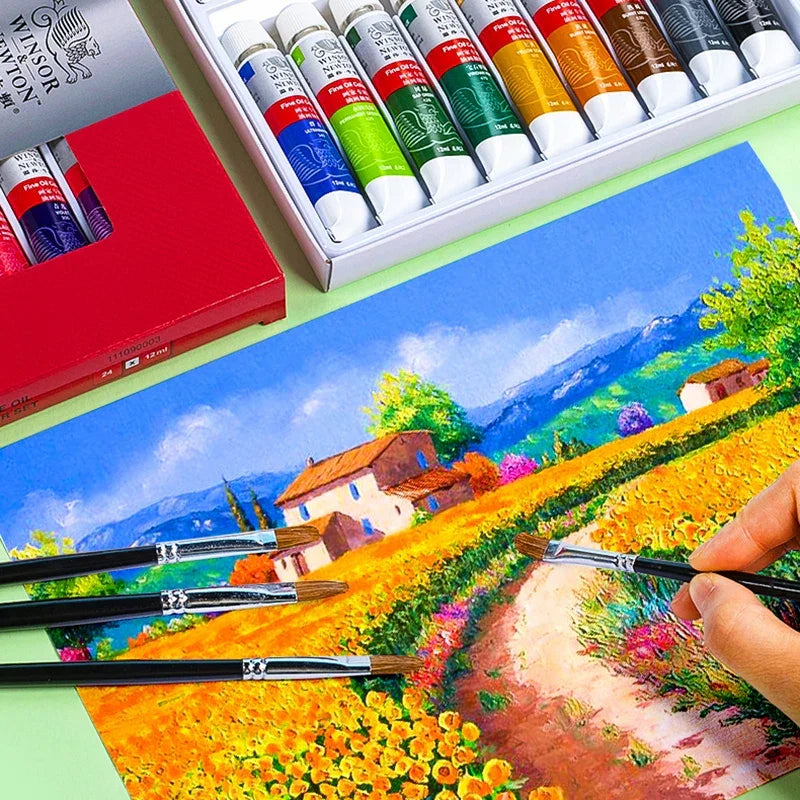 Buy The Best By Artsulli - Art is Long Life Short - Winsor & Newton 12/18/24 Colors Oil Paints Set Professional Color 12ml Tube Graffiti
