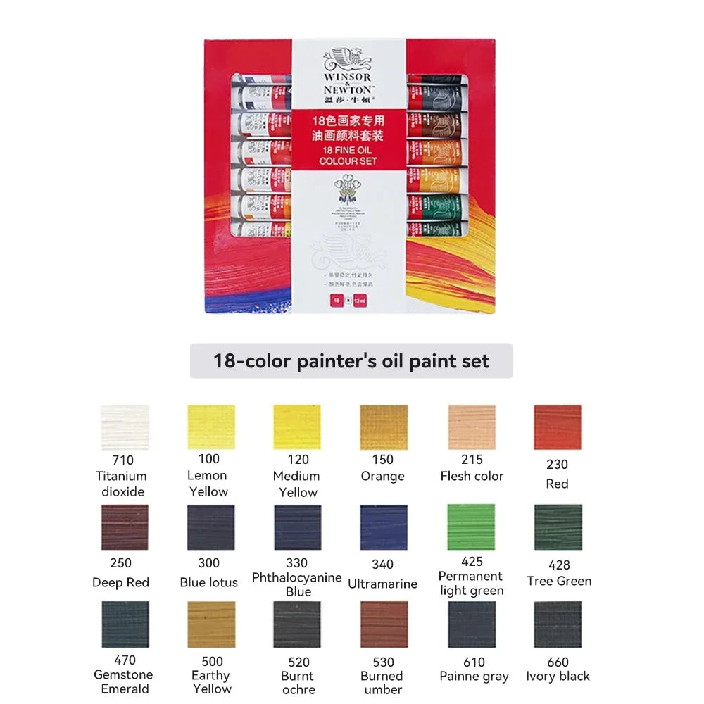 Buy The Best By Artsulli - Art is Long Life Short - Winsor & Newton 12/18/24 Colors Oil Paints Set Professional Color 12ml Tube Graffiti